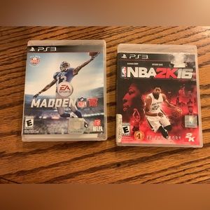 MADDEN 16 & NBA 2k16 PS3 Game Bundle!